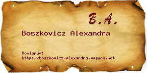 Boszkovicz Alexandra névjegykártya